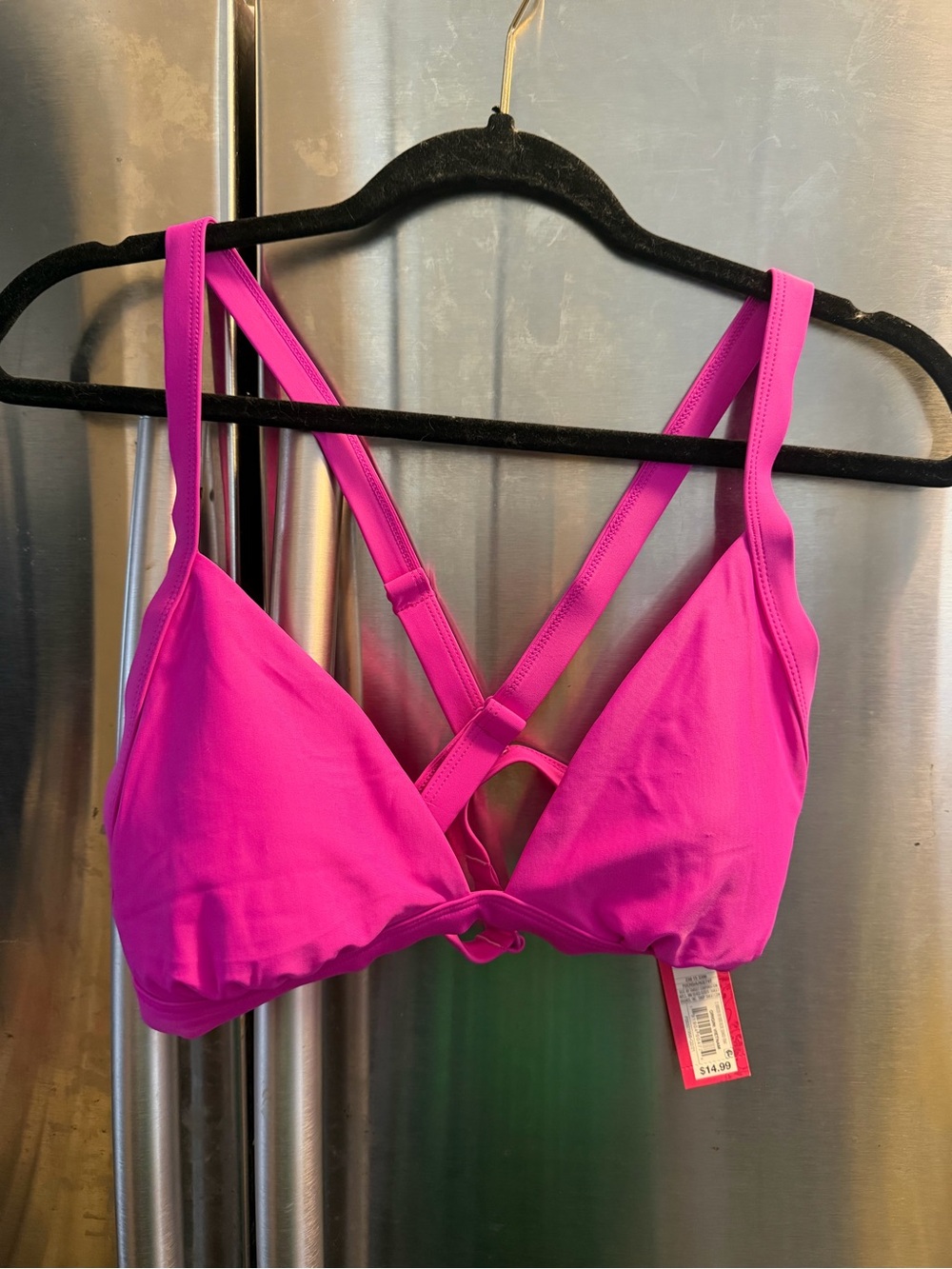 Xhilaration Bright Pink Strappy Sports Bra